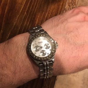 Men’s fossil watch mother of pearl face